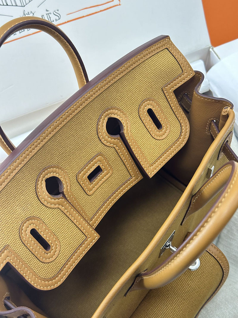 人気色 H品 エルメス バーキン25 カーゴ セサミ トワルゴエラン×スイフト シルバー金具 2517804 バーキンカーゴ 定価 - 画像 (2)