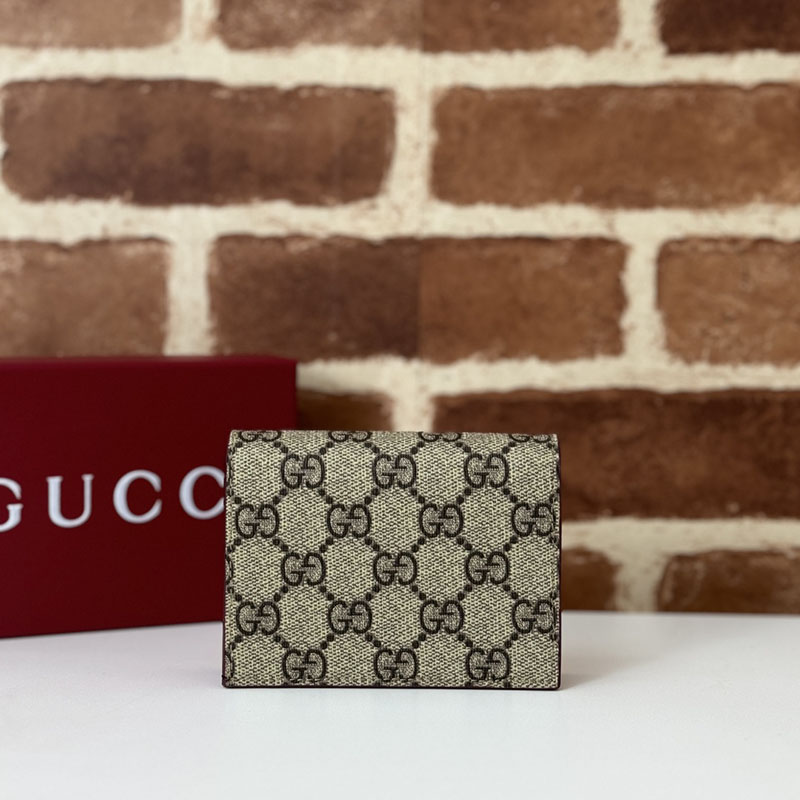 グッチ オウル(ふくろう) ディテール付き GG ミニウォレット 818767 FAEC3 8570 ベージュ&ダークブラウン GUCCI グッチ 財布 二つ折り 使いやすい - 画像 (4)