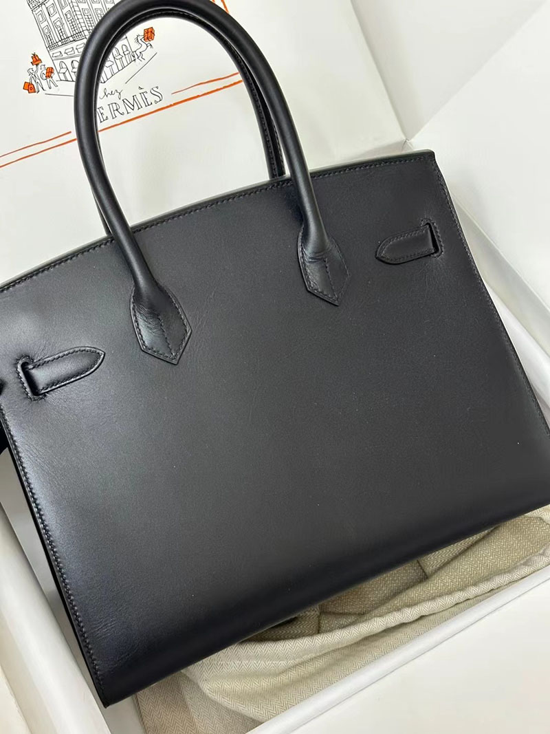 人気色 H品 エルメス バーキン30 セリエ 黒 ブラック ボックスカーフ シルバー金具 2517807 バーキン 外縫い 内縫い 人気 - 画像 (6)