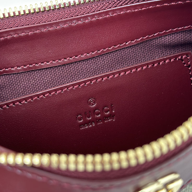 グッチ バッグ 人気 GUCCI パンダ ディテール GG ミニバッグ 818763 FAEEO 8575 ベージュ&ダークブラウン 大人 可愛い ミニバッグ - 画像 (2)