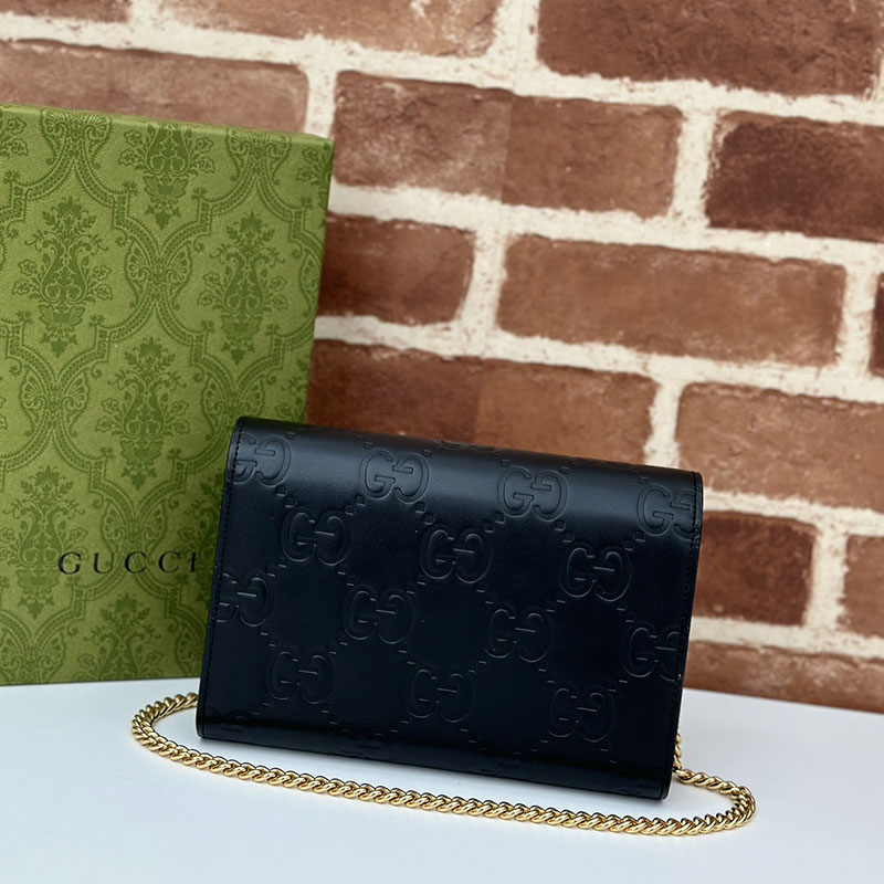 グッチ バッグ 人気 GUCCI GG CHAIN WALLET 781555 AADLO 1000 ブラック ウォレットショルダー 使い勝手 - 画像 (5)