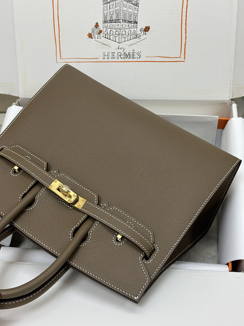 人気色 H品 エルメス バーキン25 セリエ エトゥープ ヴォーエプソン ゴールド金具 2517810 エルメス バーキン 購入方法 - 画像 (7)