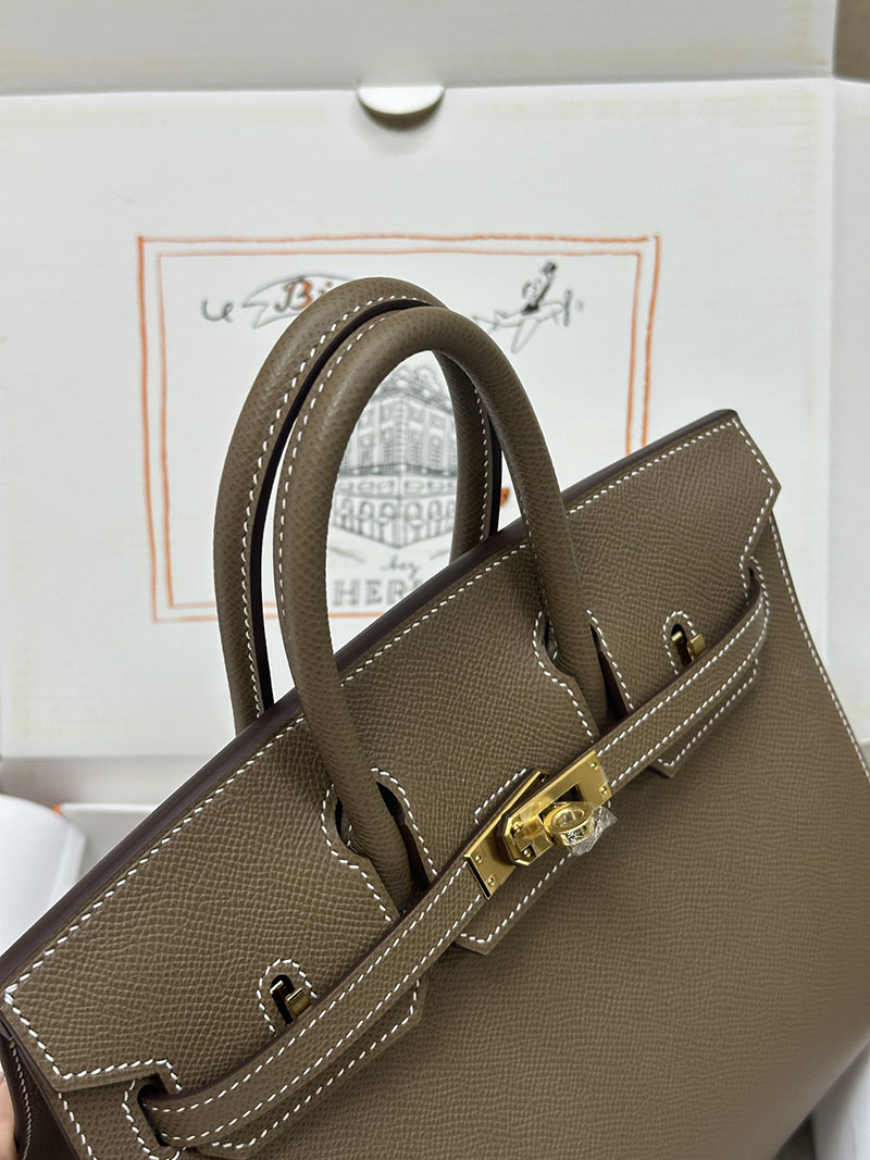 人気色 H品 エルメス バーキン25 セリエ エトゥープ ヴォーエプソン ゴールド金具 2517810 エルメス バーキン 購入方法 - 画像 (6)