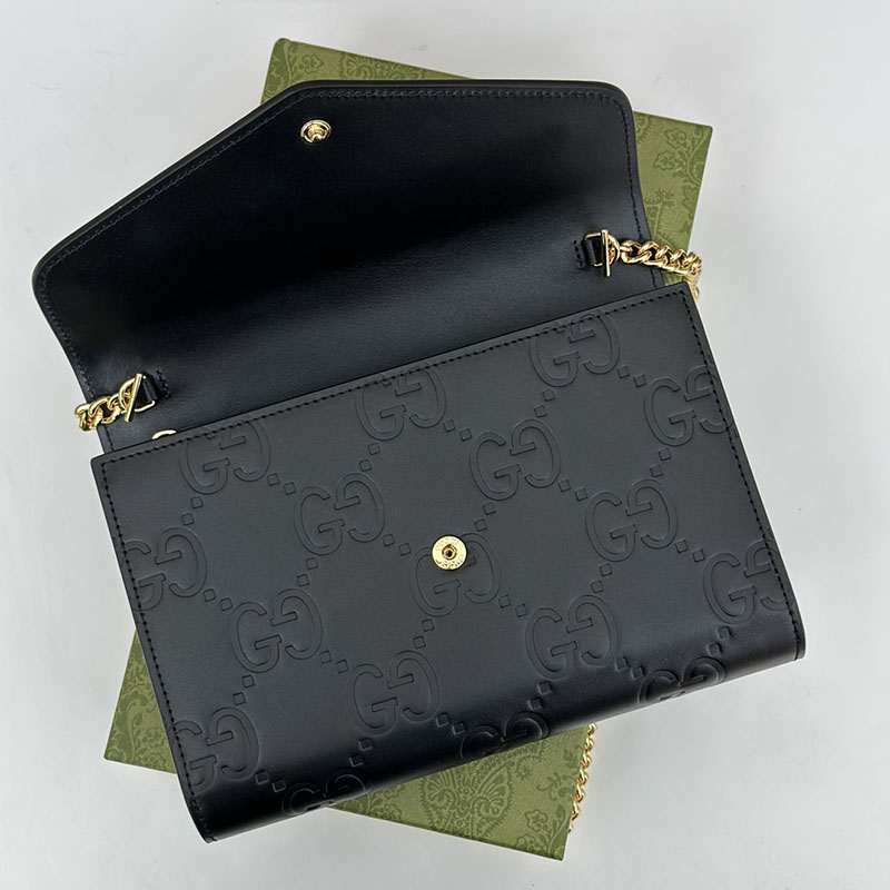 グッチ バッグ 人気 GUCCI GG CHAIN WALLET 781555 AADLO 1000 ブラック ウォレットショルダー 使い勝手 - 画像 (3)