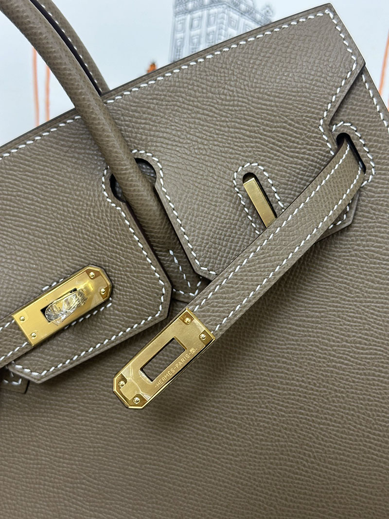 人気色 H品 エルメス バーキン25 セリエ エトゥープ ヴォーエプソン ゴールド金具 2517810 エルメス バーキン 購入方法 - 画像 (4)