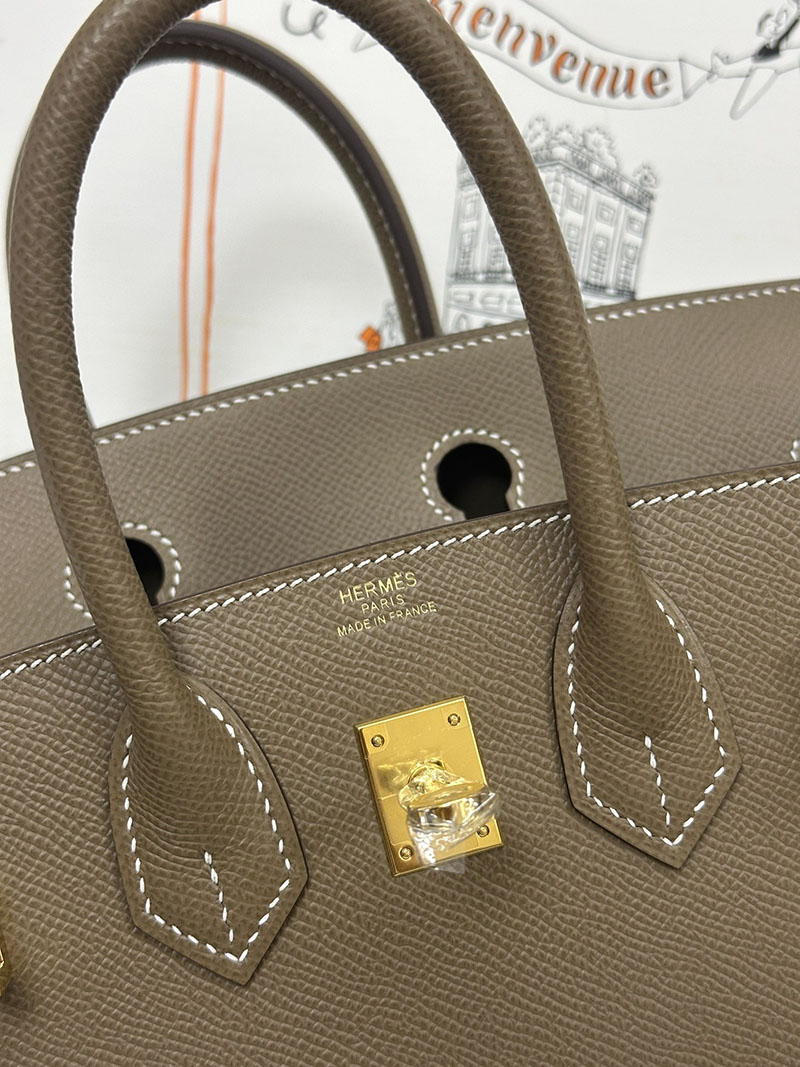 人気色 H品 エルメス バーキン25 セリエ エトゥープ ヴォーエプソン ゴールド金具 2517810 エルメス バーキン 購入方法 - 画像 (3)