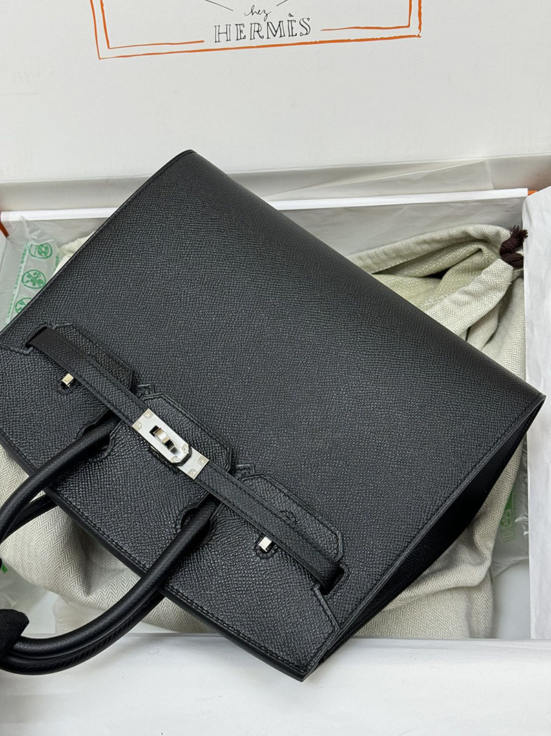 人気色 H品 エルメス バーキン25 セリエ 黒 ブラック ヴォーエプソン シルバー金具 2517811 エルメスバーキン25 セリエ - 画像 (9)