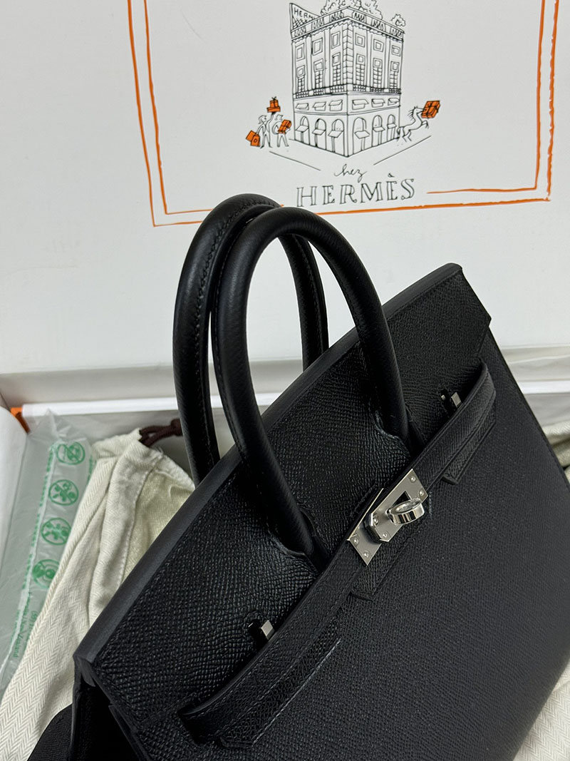人気色 H品 エルメス バーキン25 セリエ 黒 ブラック ヴォーエプソン シルバー金具 2517811 エルメスバーキン25 セリエ - 画像 (8)