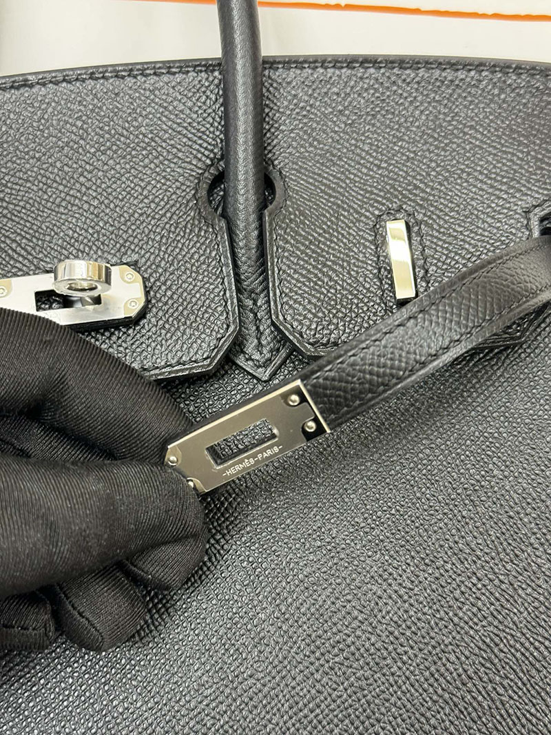 人気色 H品 エルメス バーキン25 セリエ 黒 ブラック ヴォーエプソン シルバー金具 2517811 エルメスバーキン25 セリエ - 画像 (6)