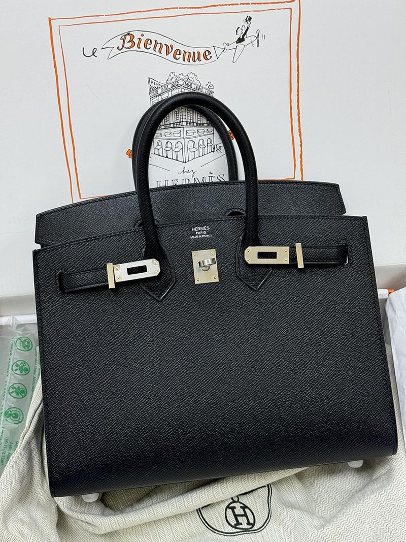 人気色 H品 エルメス バーキン25 セリエ 黒 ブラック ヴォーエプソン シルバー金具 2517811 エルメスバーキン25 セリエ - 画像 (5)