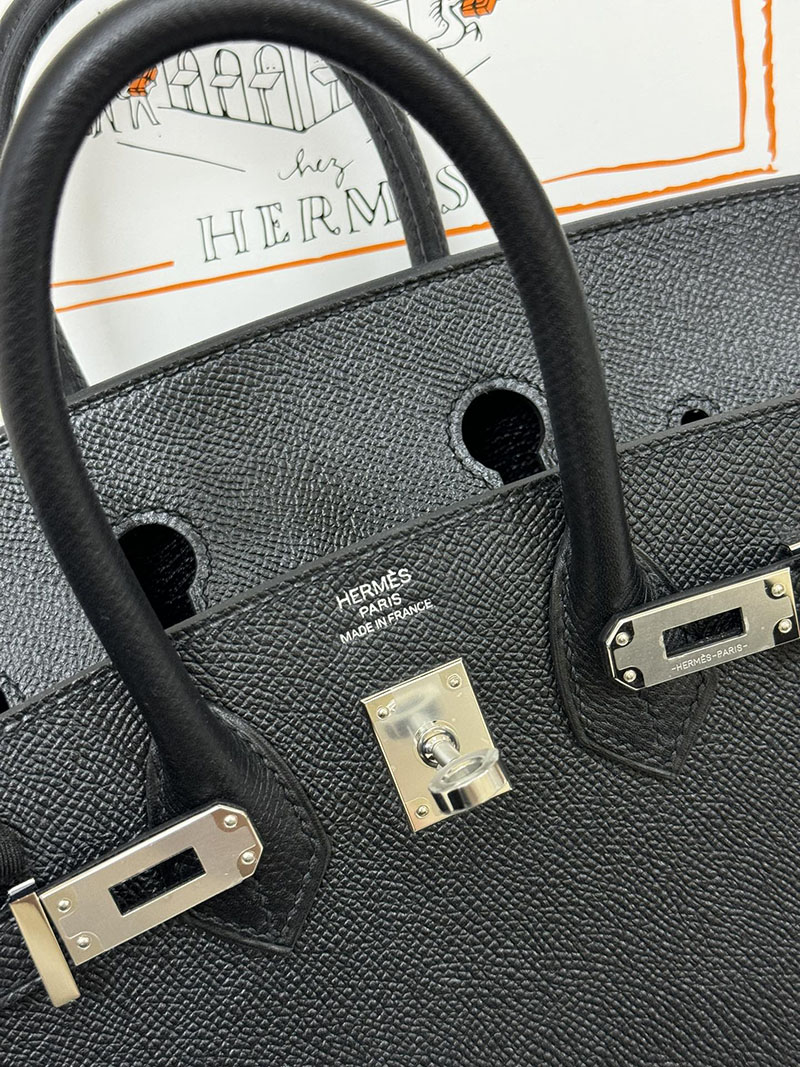 人気色 H品 エルメス バーキン25 セリエ 黒 ブラック ヴォーエプソン シルバー金具 2517811 エルメスバーキン25 セリエ - 画像 (4)