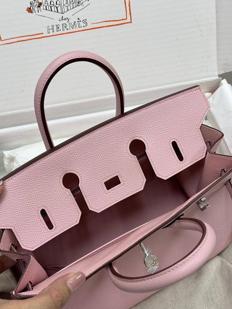 人気色 H品 エルメス バーキン25 セリエ ローズサクラ ヴォーエプソン シルバー金具 2517813 エルメスバーキン25 セリエ - 画像 (2)