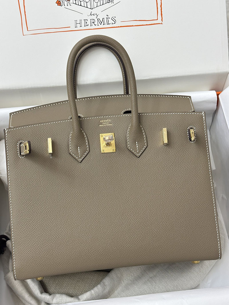 人気色 H品 エルメス バーキン25 セリエ エトゥープ ヴォーエプソン ゴールド金具 2517814 エルメスバーキン25 セリエ - 画像 (4)