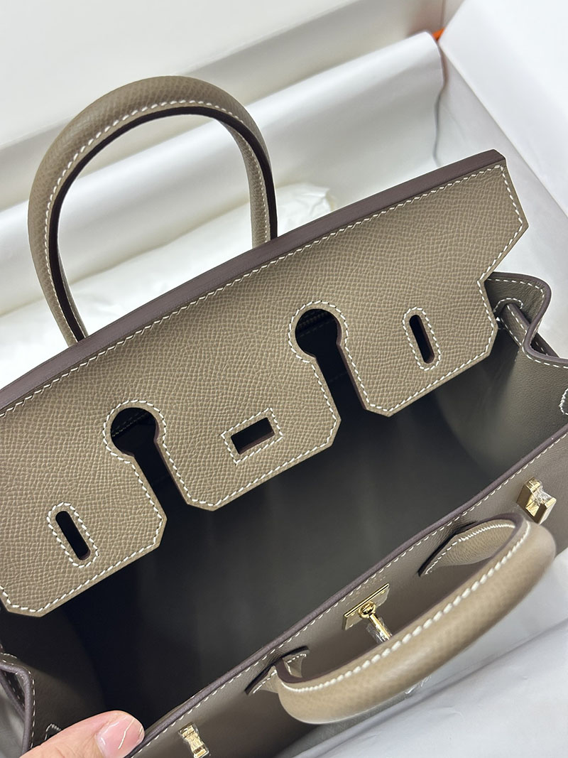 人気色 H品 エルメス バーキン25 セリエ エトゥープ ヴォーエプソン ゴールド金具 2517814 エルメスバーキン25 セリエ - 画像 (2)