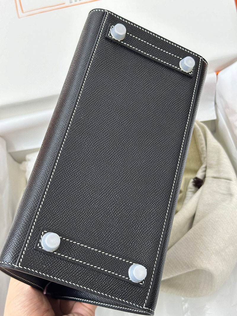 人気色 H品 エルメス バーキン25 セリエ 黒 ブラック/ローズサクラ ヴォーエプソン シルバー金具 2517815 バーキン25セリエ - 画像 (4)