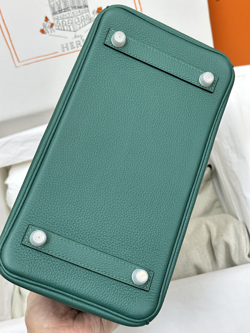 人気色 H品 エルメス バーキン25 タッチ ヴェールフォンセ トゴ/クロコダイル ニロティカスマット シルバー金具 2517816 バーキンタッチ25 - 画像 (3)