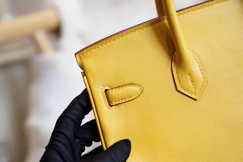 人気色 H品 エルメス バーキン25 ジョーヌアンブル スイフト ゴールド金具 2517825 ブランド 並行輸入品 偽物 - 画像 (8)