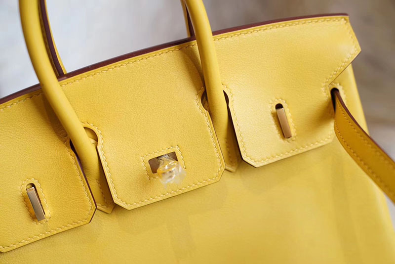 人気色 H品 エルメス バーキン25 ジョーヌアンブル スイフト ゴールド金具 2517825 ブランド 並行輸入品 偽物 - 画像 (4)