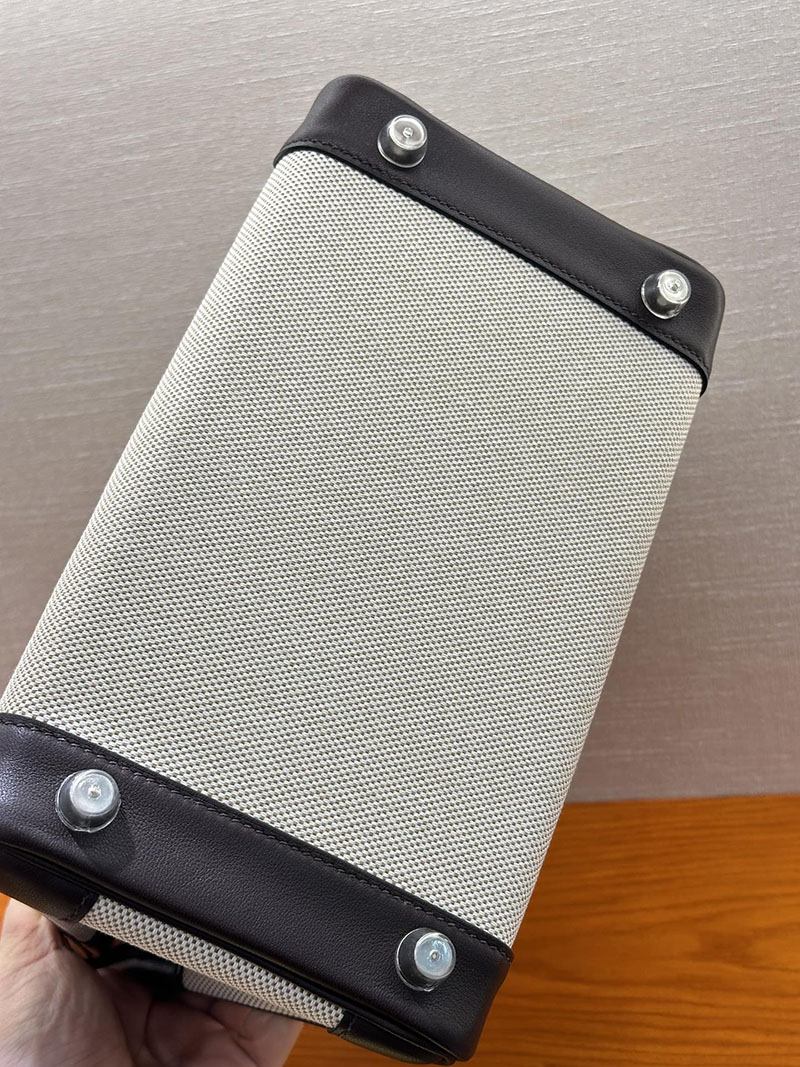 人気色 H品 エルメス バーキン25 エベンヌ トワルアッシュ×スイフト シルバー金具 2517832 ブランド 並行輸入 激安 - 画像 (3)