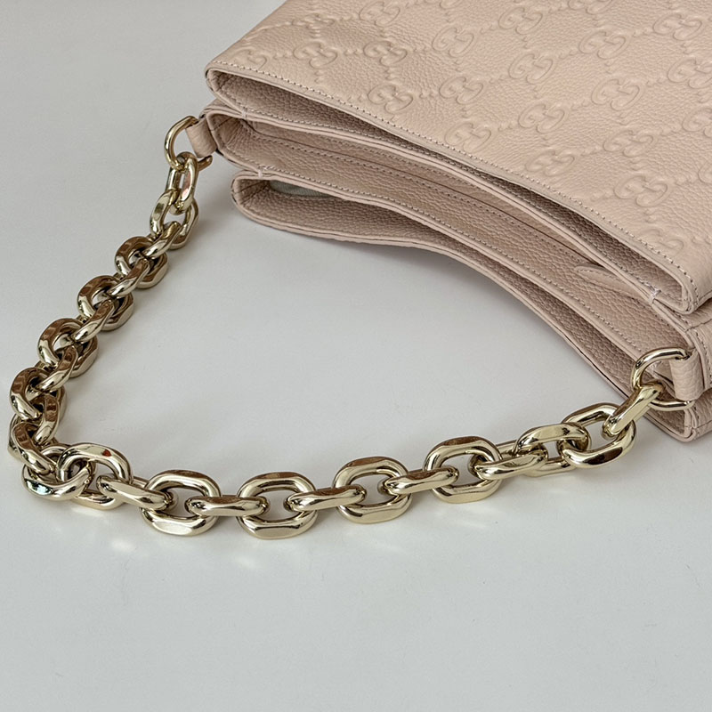 グッチ バッグ 人気 GUCCI GG EMBLEM SMALL SHOULDER BAG 815263 AAEEM 6802 ライトピンク グッチ ショルダーバッグ人気 - 画像 (7)