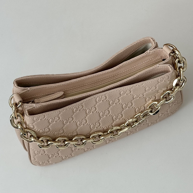グッチ バッグ 人気 GUCCI GG EMBLEM SMALL SHOULDER BAG 815263 AAEEM 6802 ライトピンク グッチ ショルダーバッグ人気 - 画像 (6)