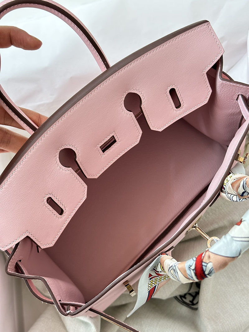 人気色 H品 エルメス バーキン25 ローズサクラ スイフト ローズゴールド金具 2517835 並行輸入品 安すぎる - 画像 (3)