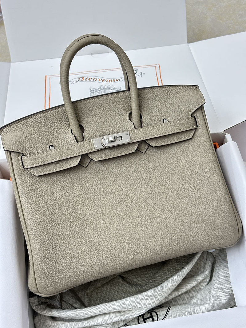 人気色 H品 エルメス バーキン25 トゥルティールグレー トゴ シルバー金具 2517839 エルメスバッグ種類一覧 - 画像 (9)