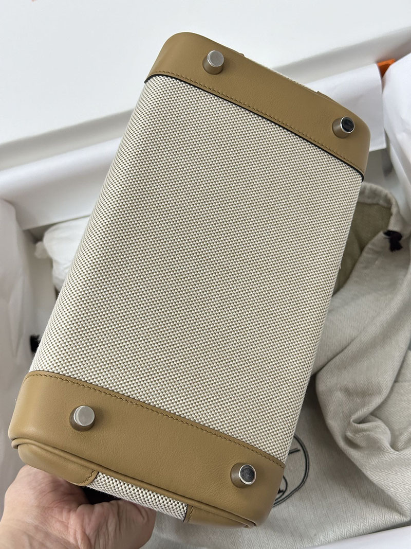 人気色 H品 エルメス バーキン25 チャイ トワルアッシュ×スイフト シルバー金具 2517842 エルメス ハンドバッグ 種類 - 画像 (6)