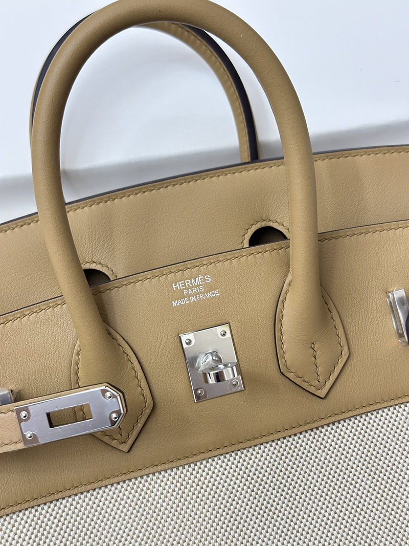 人気色 H品 エルメス バーキン25 チャイ トワルアッシュ×スイフト シルバー金具 2517842 エルメス ハンドバッグ 種類 - 画像 (2)