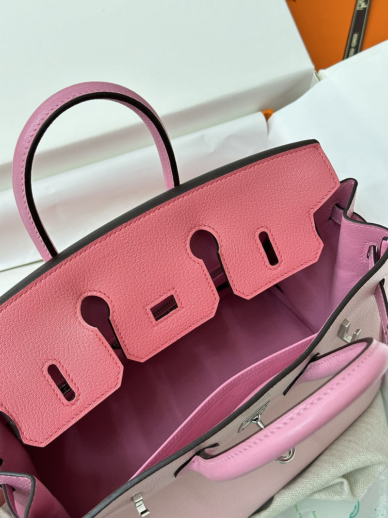 人気色 H品 エルメス バーキン25 パーソナル ローズサクラ/ピンク/ローズコンフェッティ シェブルミゾル シルバー金具 2517843 エルメス 一番安いバッグ - 画像 (2)