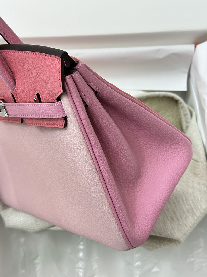 人気色 H品 エルメス バーキン25 パーソナル ローズサクラ/ピンク/ローズコンフェッティ シェブルミゾル シルバー金具 2517843 エルメス 一番安いバッグ - 画像 (9)