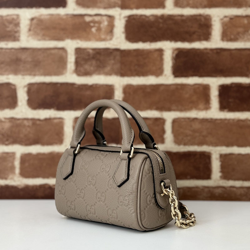 グッチ バッグ 人気 GUCCI GGエンブレム スモール トップハンドルバッグ 815255 AAEEM 1523 トープ グッチ ミニボストン ヴィンテージ - 画像 (6)