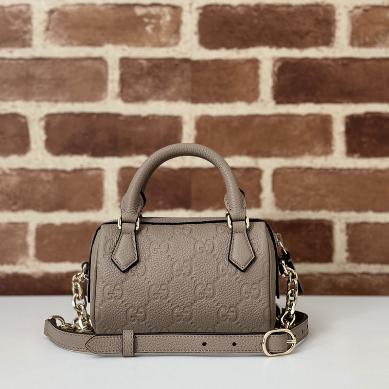 グッチ バッグ 人気 GUCCI GGエンブレム スモール トップハンドルバッグ 815255 AAEEM 1523 トープ グッチ ミニボストン ヴィンテージ - 画像 (5)