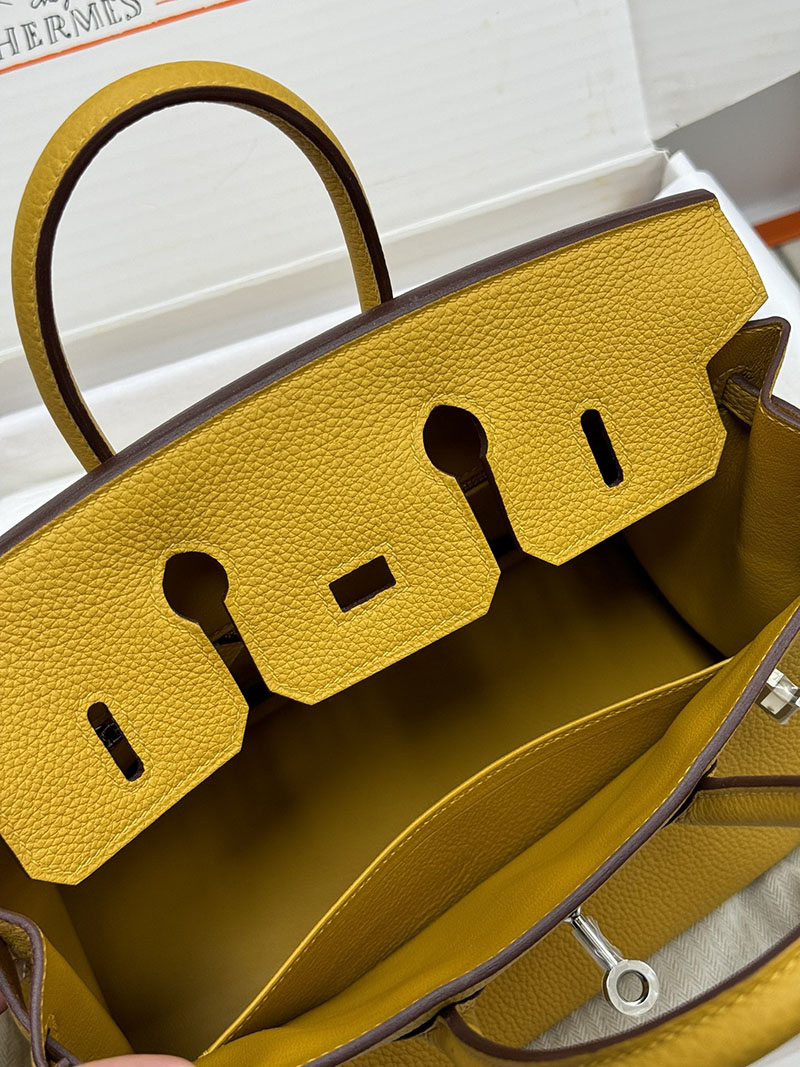 人気色 H品 エルメス バーキン25 ジョーヌアンブル トゴ シルバー金具 2517855 エルメス バッグ 安い - 画像 (3)
