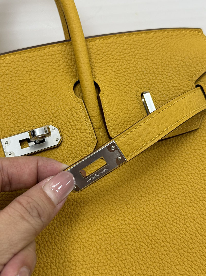 人気色 H品 エルメス バーキン25 ジョーヌアンブル トゴ シルバー金具 2517855 エルメス バッグ 安い - 画像 (6)