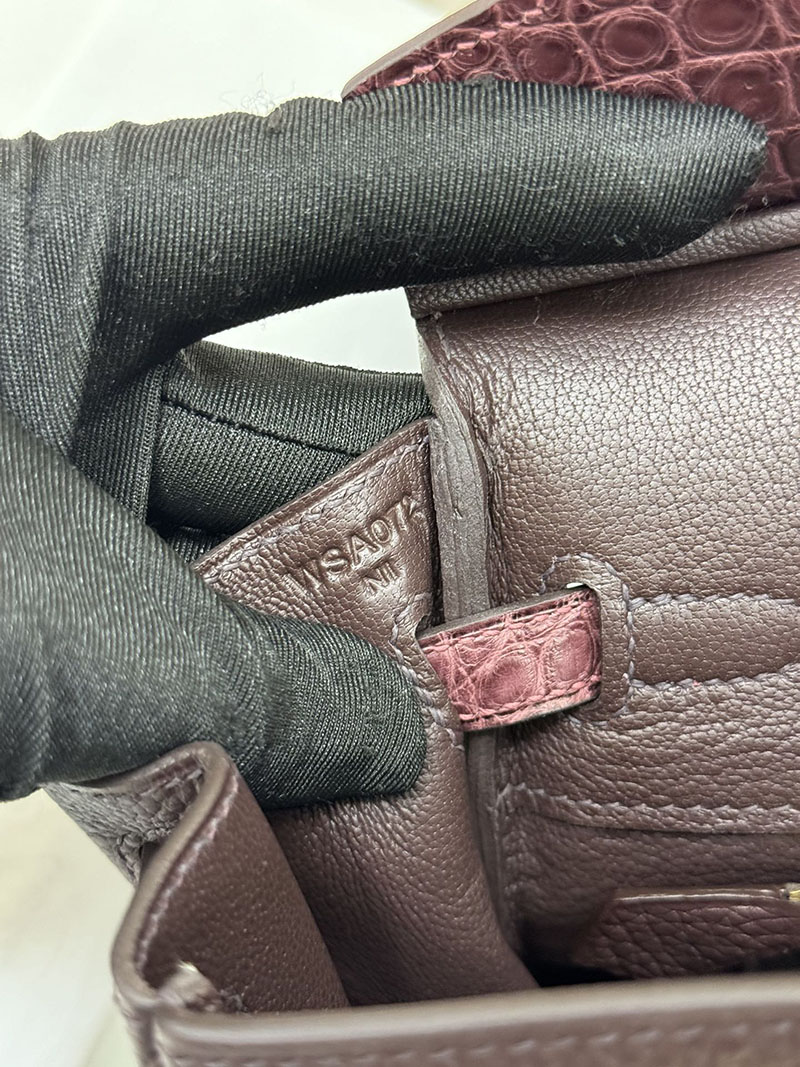 人気色 H品 エルメス バーキン25 タッチ ルージュセリエ トゴ/クロコダイル ニロティカスマット ゴールド金具 2517856 バーキンタッチ25 値段 - 画像 (2)