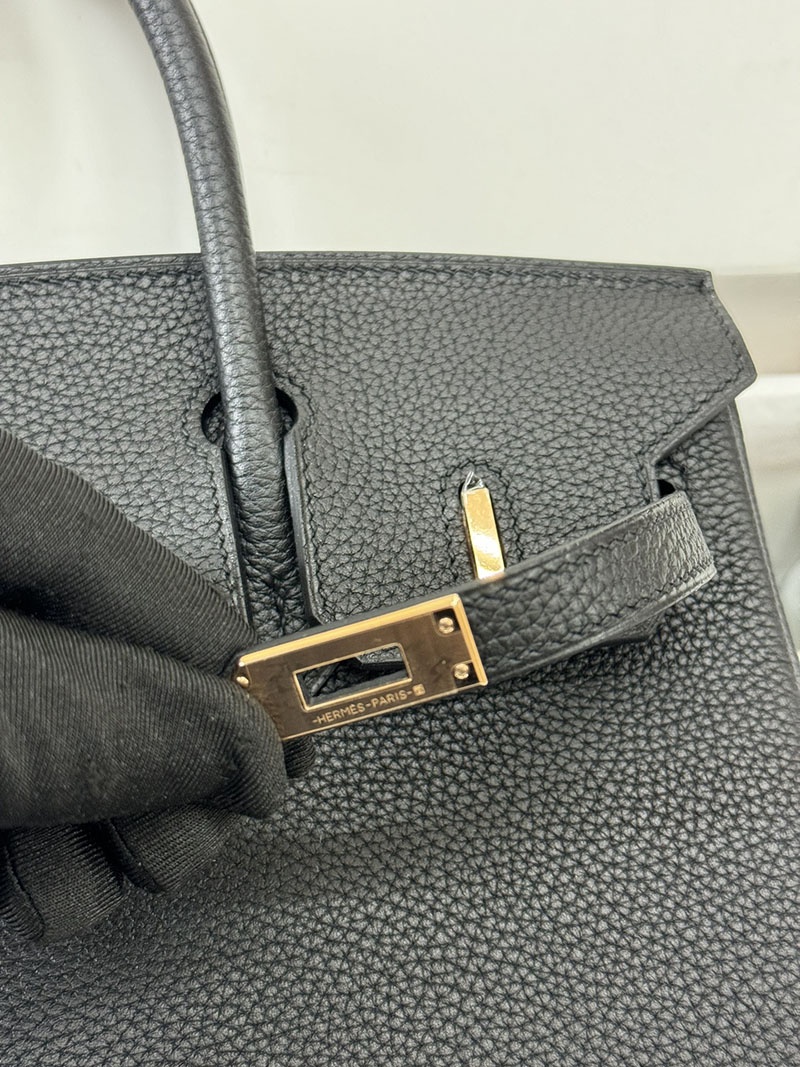 人気色 H品 エルメス バーキン25 黒 ブラック トゴ ローズゴールド金具 2517858 エルメス バッグ 安い - 画像 (5)