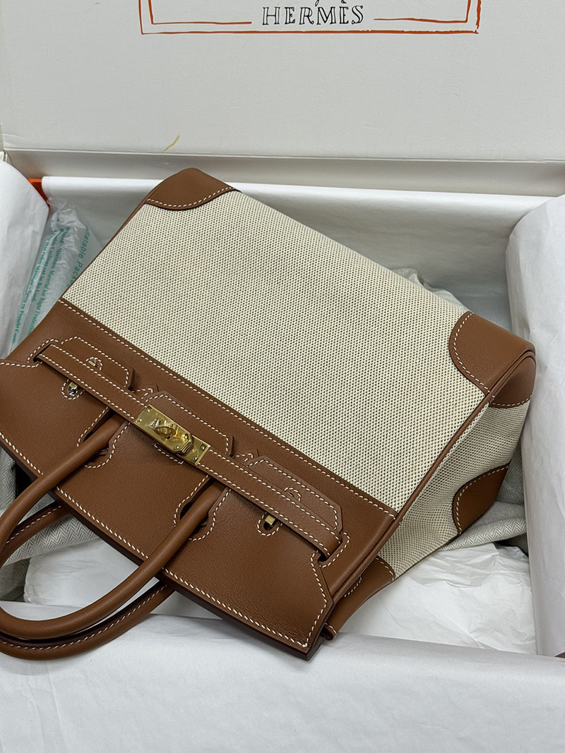 人気色 H品 エルメス バーキン25 ゴールド トワルアッシュ×スイフト ゴールド金具 2517859 エルメスバッグ新作2022 - 画像 (7)