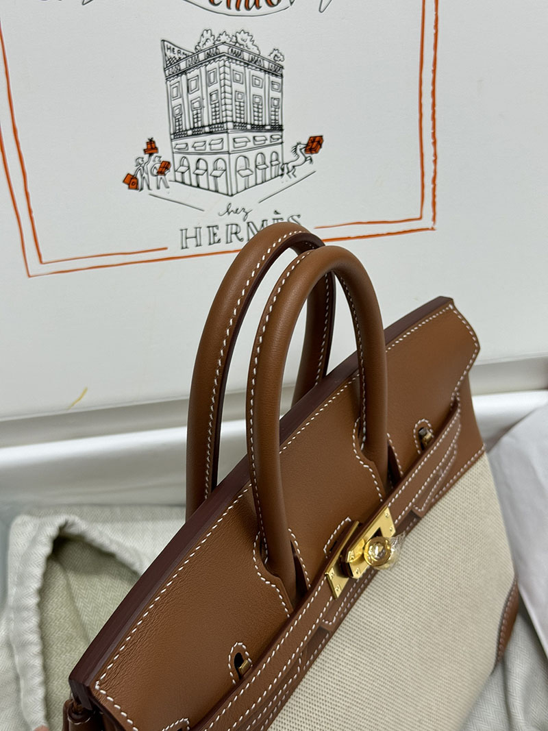 人気色 H品 エルメス バーキン25 ゴールド トワルアッシュ×スイフト ゴールド金具 2517859 エルメスバッグ新作2022 - 画像 (4)