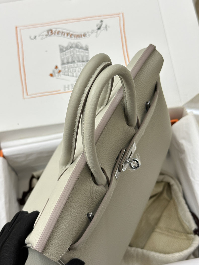 人気色 H品 エルメス バーキン25 パールグレー トゴ シルバー金具 2517862 エルメスバーキン風バッグ - 画像 (6)