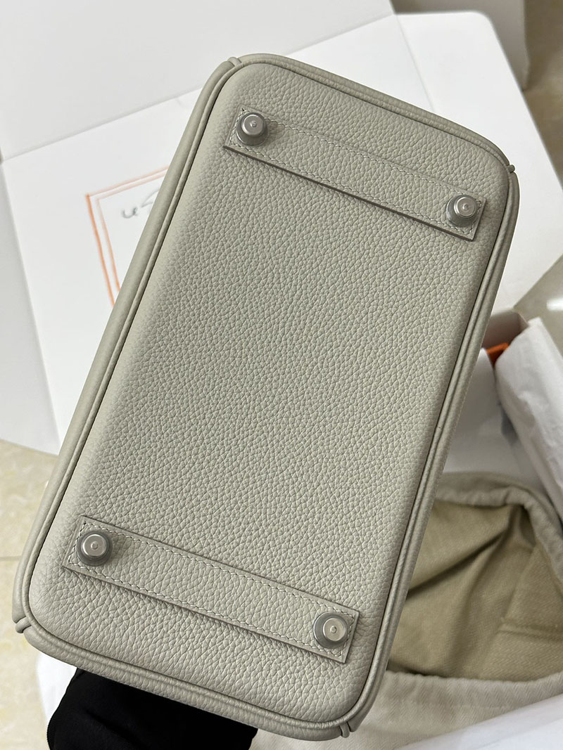 人気色 H品 エルメス バーキン25 パールグレー トゴ シルバー金具 2517862 エルメスバーキン風バッグ - 画像 (5)