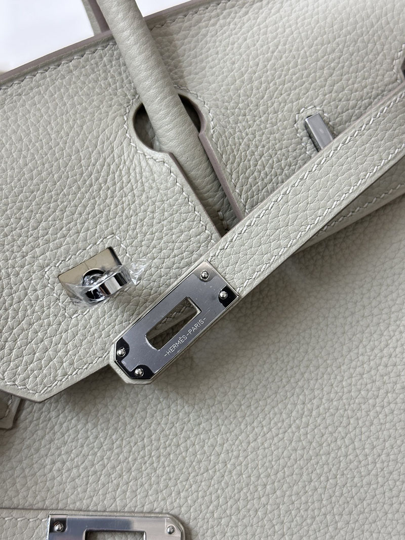 人気色 H品 エルメス バーキン25 パールグレー トゴ シルバー金具 2517862 エルメスバーキン風バッグ - 画像 (4)