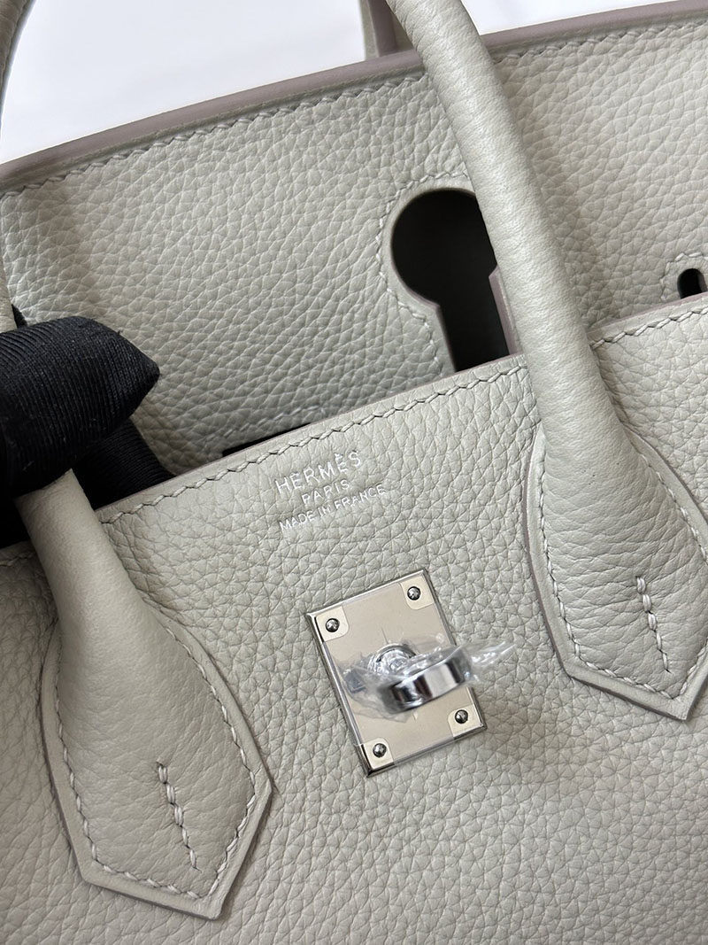 人気色 H品 エルメス バーキン25 パールグレー トゴ シルバー金具 2517862 エルメスバーキン風バッグ - 画像 (3)