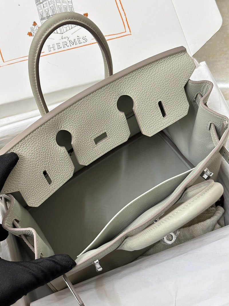 人気色 H品 エルメス バーキン25 パールグレー トゴ シルバー金具 2517862 エルメスバーキン風バッグ - 画像 (2)