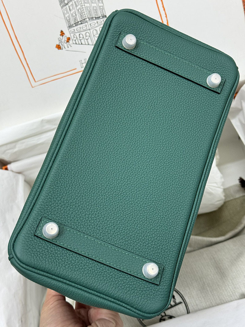 人気色 H品 エルメス バーキン25 タッチ ヴェールフォンセ トゴ/クロコダイル ニロティカスマット シルバー金具 2517866 エルメスバーキンタッチ - 画像 (2)