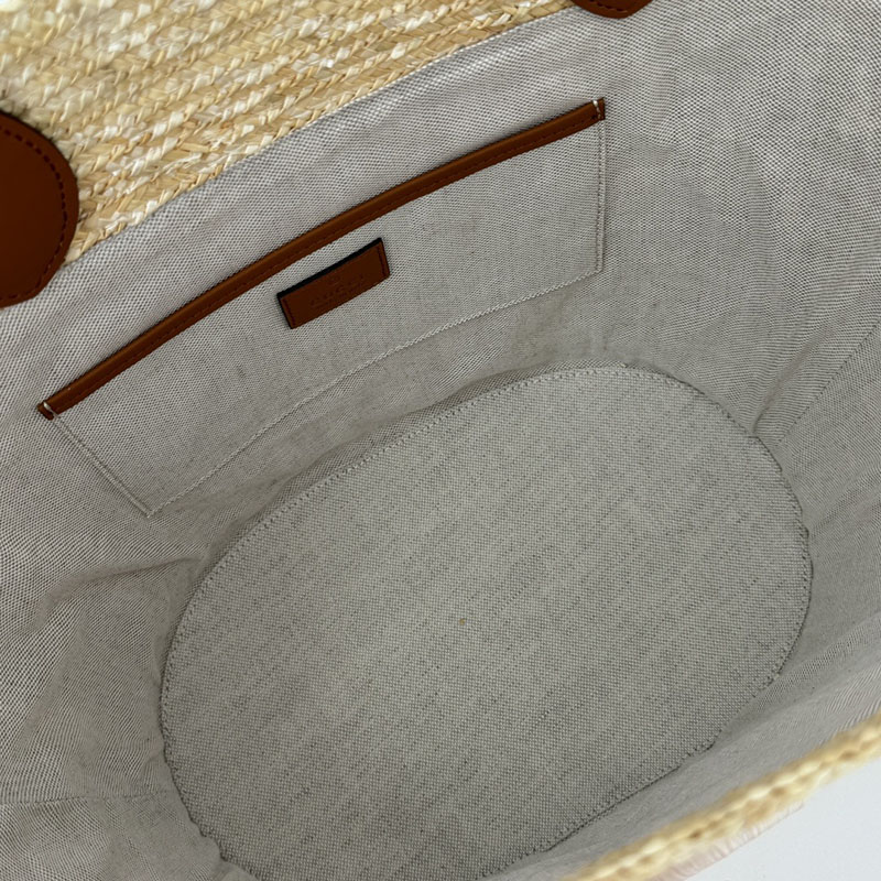 グッチ バッグ 人気 GUCCI パッチ ミディアム ストロー トートバッグ 779530 9AAE9 9541 ナチュラル グッチ トートバッグ アウトレット - 画像 (3)