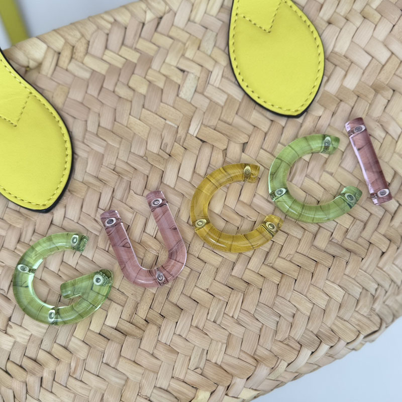 グッチ バッグ 人気 GUCCI ロゴ ミニ ストロー トートバッグ 782381 9AAE6 9563 ナチュラル グッチ トートバッグ アウトレット - 画像 (3)