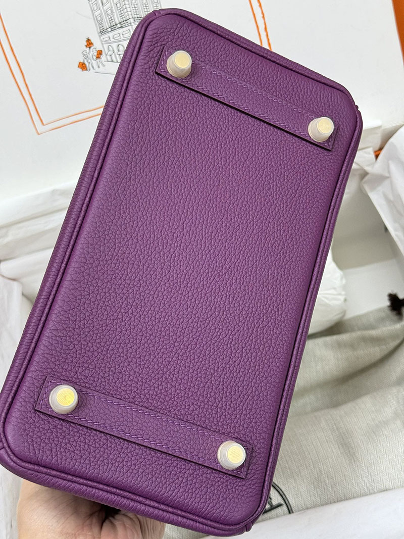 人気色 H品 エルメス バーキン25 タッチ アネモネ トゴ/クロコダイル ニロティカスマット ゴールド金具 2517867 エルメスバーキンタッチ - 画像 (6)