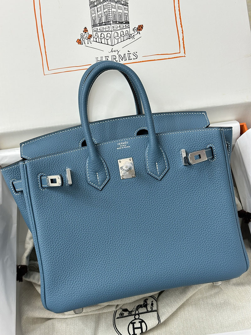 人気色 H品 エルメス バーキン25 ブルージーン トゴ シルバー金具 2517869 15万円以上のバーキンスーパーコピー - 画像 (9)