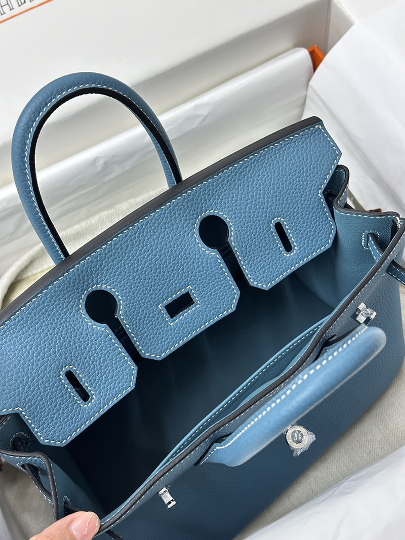 人気色 H品 エルメス バーキン25 ブルージーン トゴ シルバー金具 2517869 15万円以上のバーキンスーパーコピー - 画像 (3)